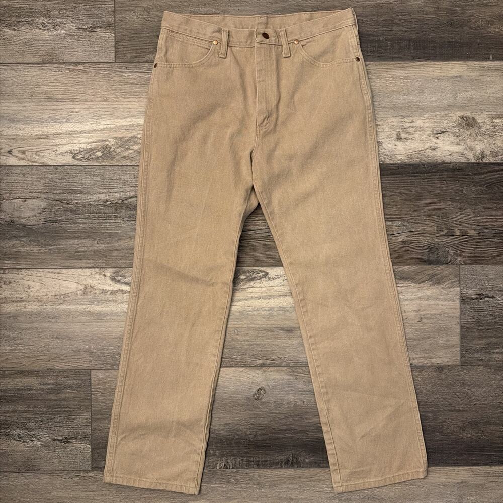 Wrangler 936TAN Cowboy Cut Jeans Mens 34x32 Tan Western Denim - Picture 2 of 9